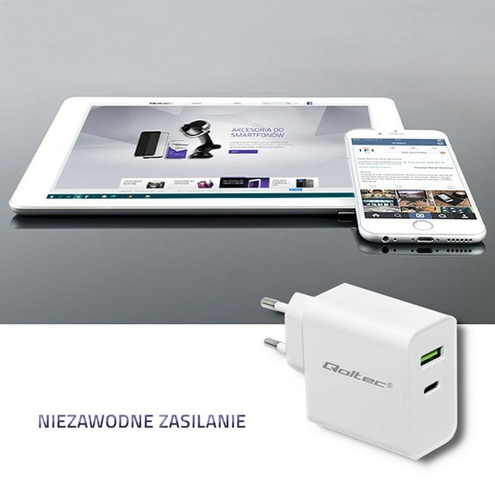 Chargeur mural Qoltec 51718 Blanc 45 W (1 Unité)