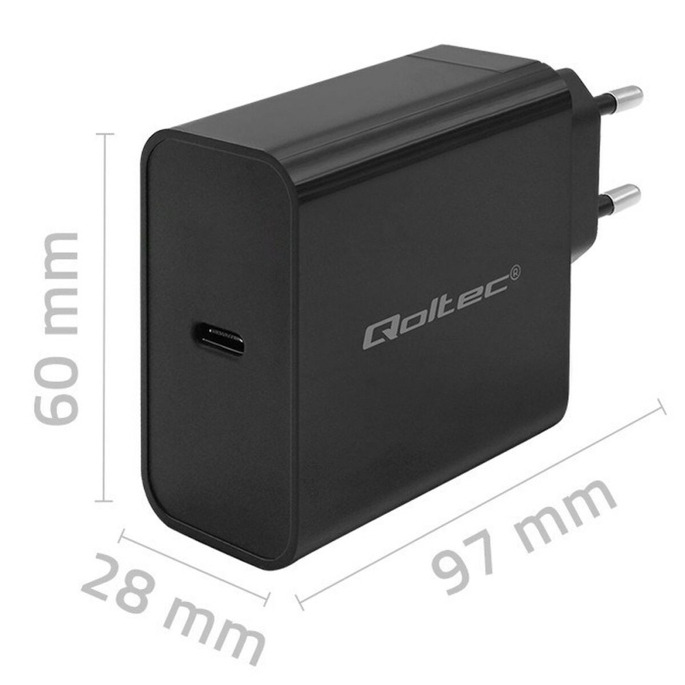 Wandladegerät Qoltec 52379 Schwarz 65 W (1 Stück)