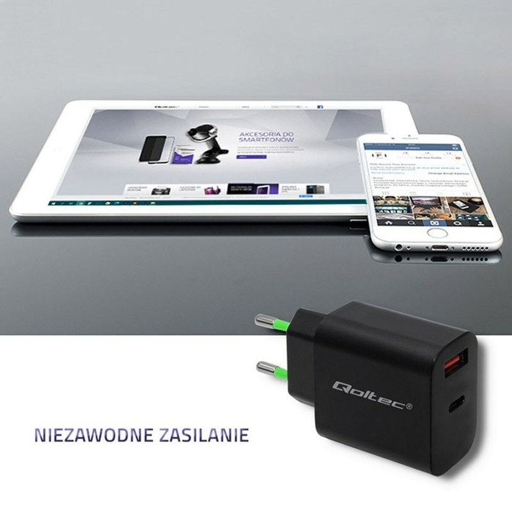 Chargeur mural Qoltec 51713 Noir 18 W