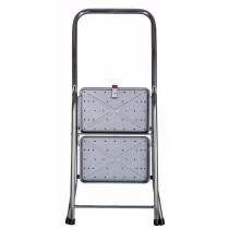2-step folding ladder Krause 130860 Grey Silver Black/Blue Aluminium