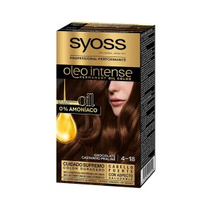 Permanent Dye Syoss Olio Intense Ammonia-free Nº 4,18 Chocolate