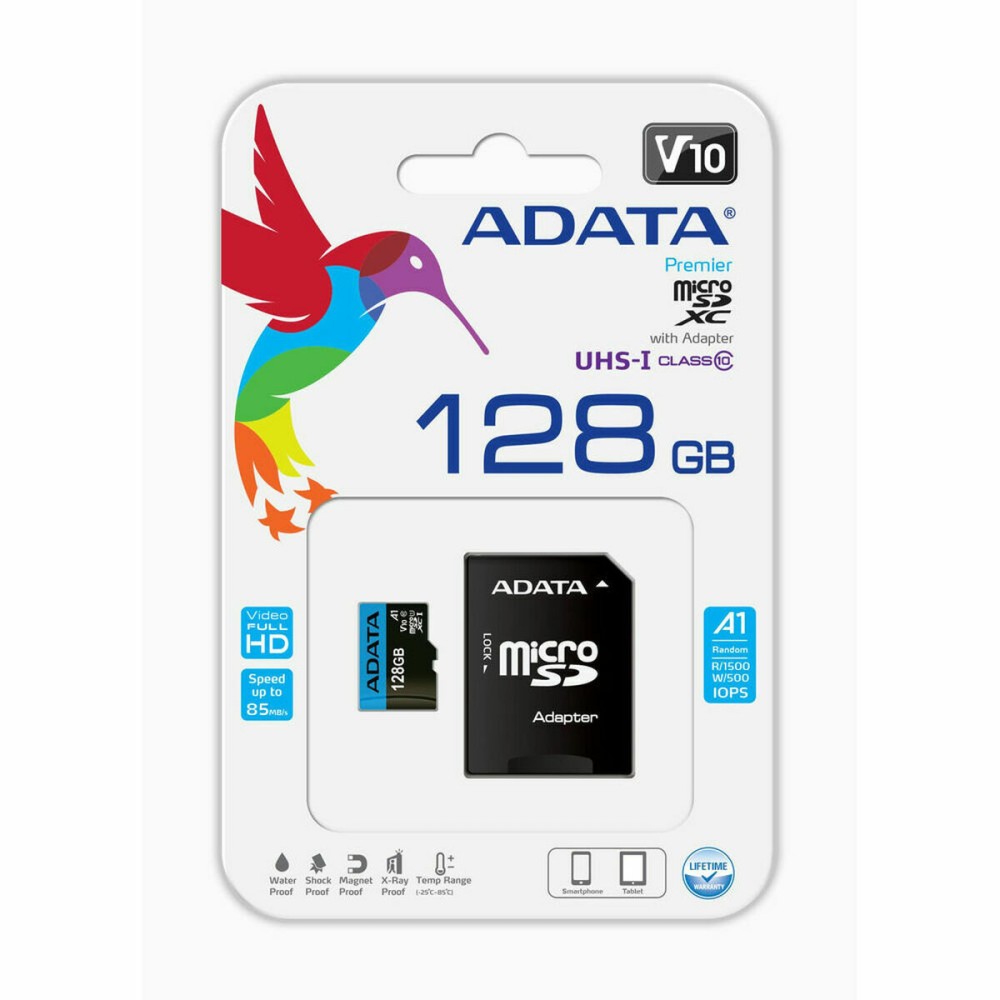 Micro SD Memory Card with Adaptor Adata Premier 128 GB