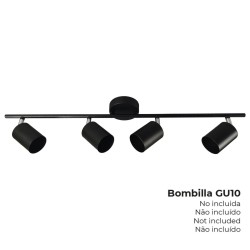 Ceiling Light EDM 32036 Black Metal 70 x 9 x 15,2 cm