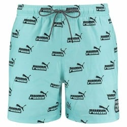 Men’s Bathing Costume Puma Logo AOP Light Blue