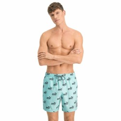 Men’s Bathing Costume Puma Logo AOP Light Blue