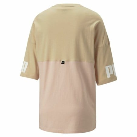 Damen Kurzarm-T-Shirt Puma Colorblock Beige