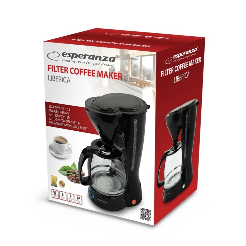 Elektrische Kaffeemaschine Esperanza EKC009 Schwarz 800 W 1,5 L