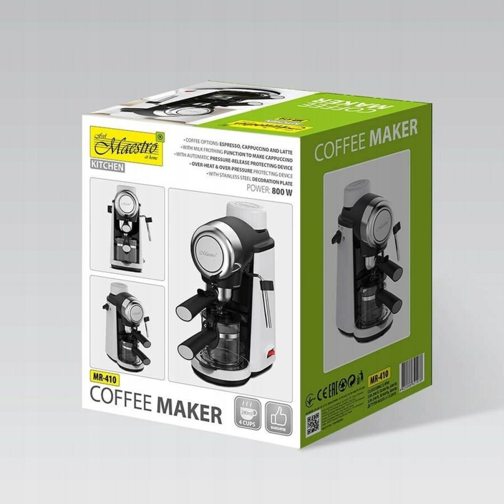 Cafétière électrique Feel Maestro MR-410 Noir Acier 800 W 250 ml