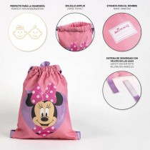 Rucksacktasche mit Bändern Minnie Mouse Rosa 27 x 33 cm