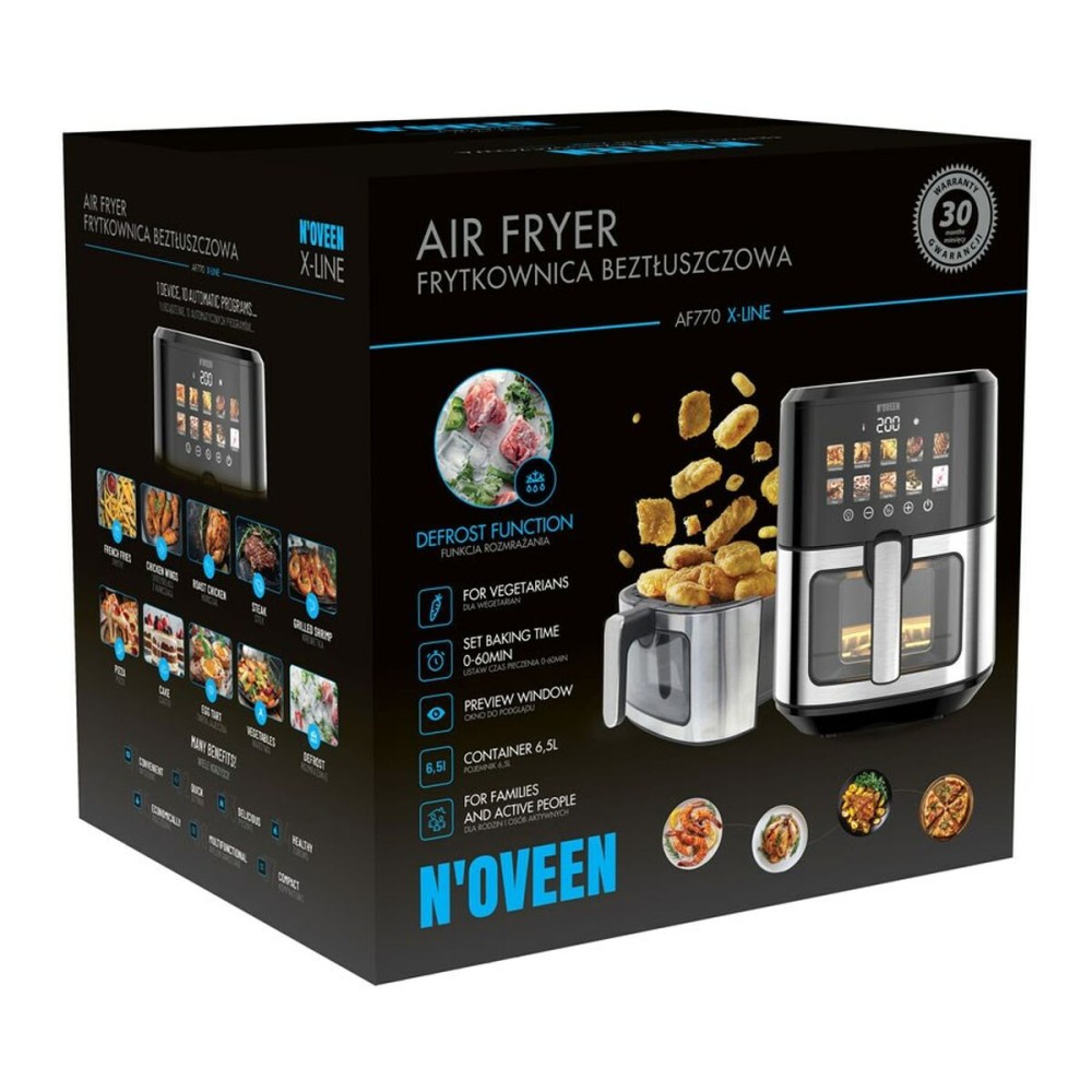Friteuse à Air N'oveen AF770 Noir Argenté 1700 W 6,5 L