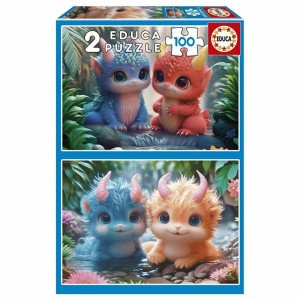 Puzzle Educa Adorable Monsters 100 Stücke (2 Stück)