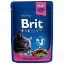 Cat food Brit Pouches Family Plate Chicken Turkey Veal Cod 12 x 100 g