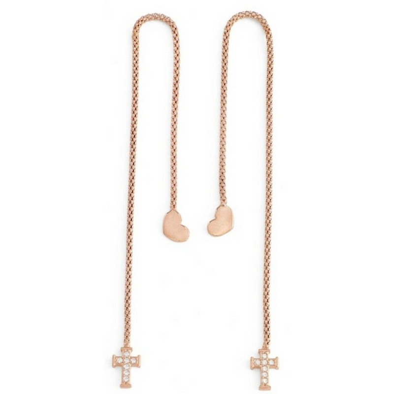 Boucles d´oreilles Femme Amen CUORE CROCE CRISTALLI ROSE GOLD Argent 925