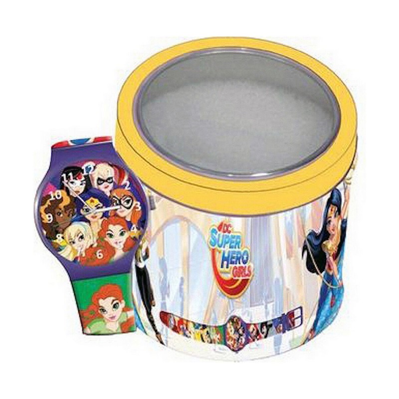 Infant's Watch Cartoon SUPER HERO GIRLS - TIN BOX ***SPECIAL PRICE*** (Ø 33 mm)