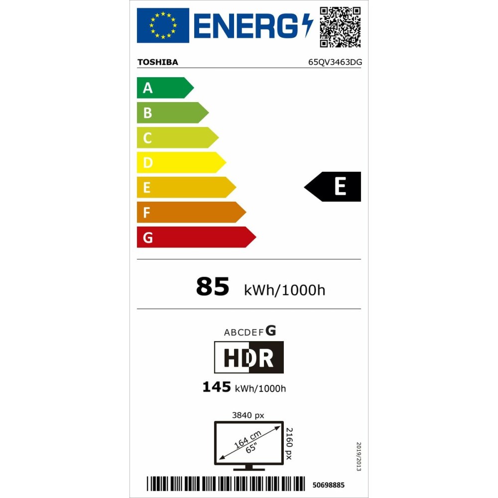 TV intelligente Toshiba 65QV3463DG 4K Ultra HD 65" HDR QLED