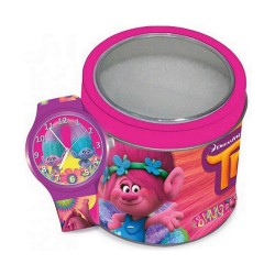 Montre Enfant Cartoon TROLLS - TIN BOX (Ø 33 mm)