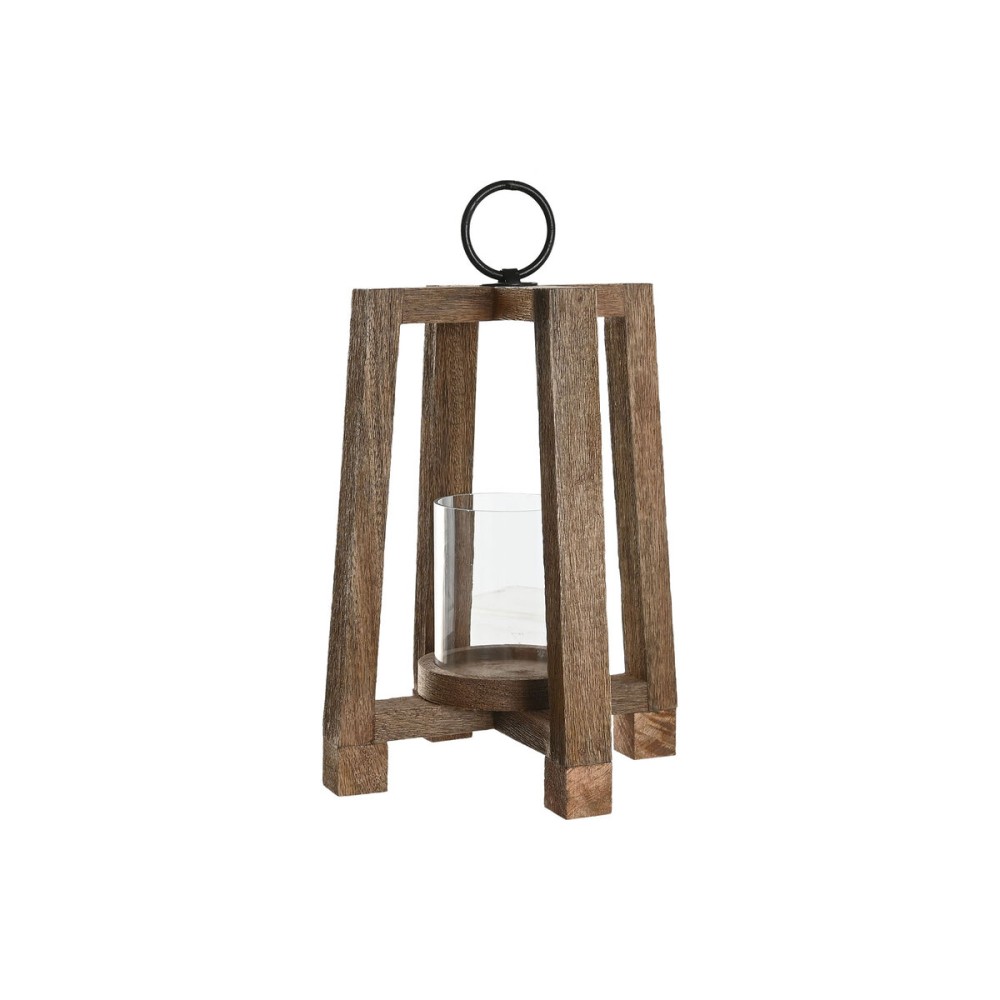 Kerzenschale Home ESPRIT Braun natürlich Kristall Mango-Holz 25 x 25 x 35 cm