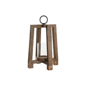 Kerzenschale Home ESPRIT Braun natürlich Kristall Mango-Holz 25 x 25 x 35 cm
