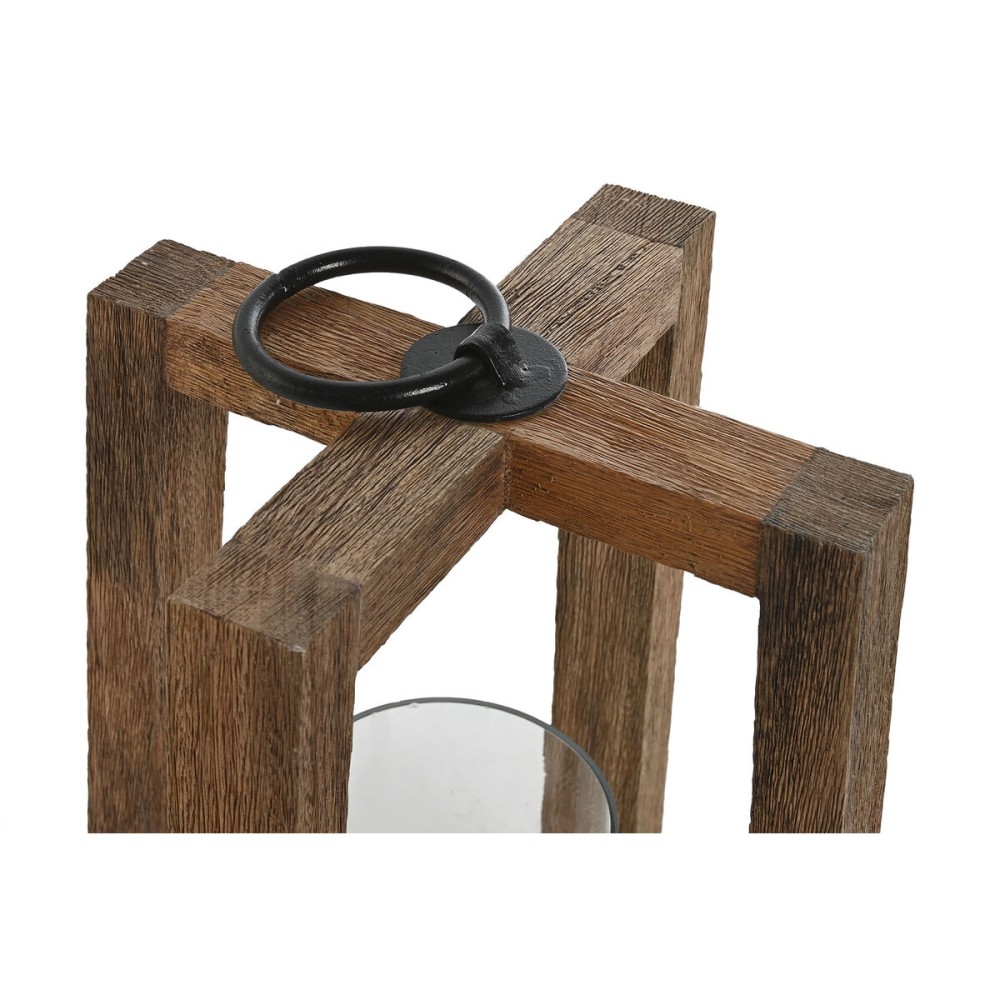 Kerzenschale Home ESPRIT Braun natürlich Kristall Mango-Holz 25 x 25 x 35 cm