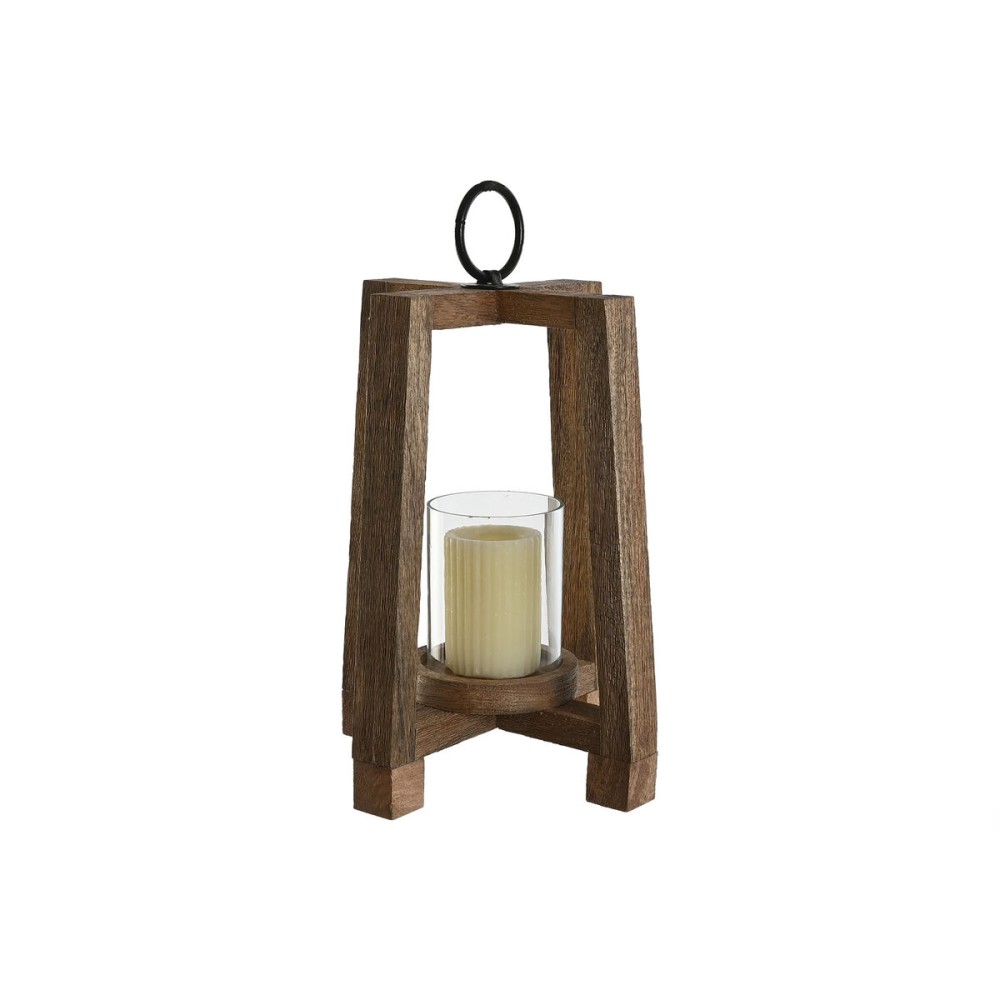 Kerzenschale Home ESPRIT Braun natürlich Kristall Mango-Holz 25 x 25 x 35 cm