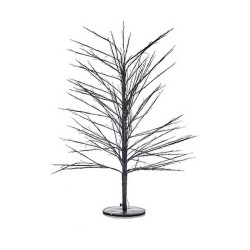 Sapin de Noël 70 x 120 x 70 cm Noir Métal Fibres optiques