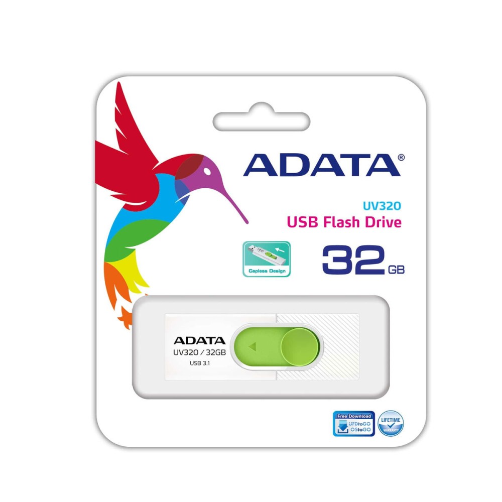 Clé USB Adata UV320 32 GB Blanc/Vert