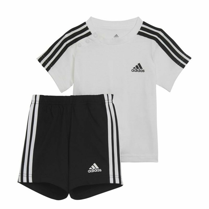 Ensemble de Sport pour Bébé Adidas Three Stripes Noir Blanc