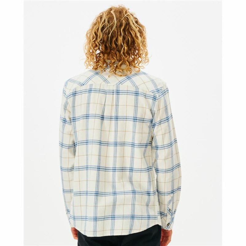 Herren Langarm-Hemd Rip Curl Checked in Flannel Franela Weiß