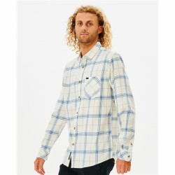 Herren Langarm-Hemd Rip Curl Checked in Flannel Franela Weiß