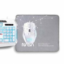 Keyboard and Mouse NASA ANDROMEDA4IN1-W White Multicolour Spanish Qwerty