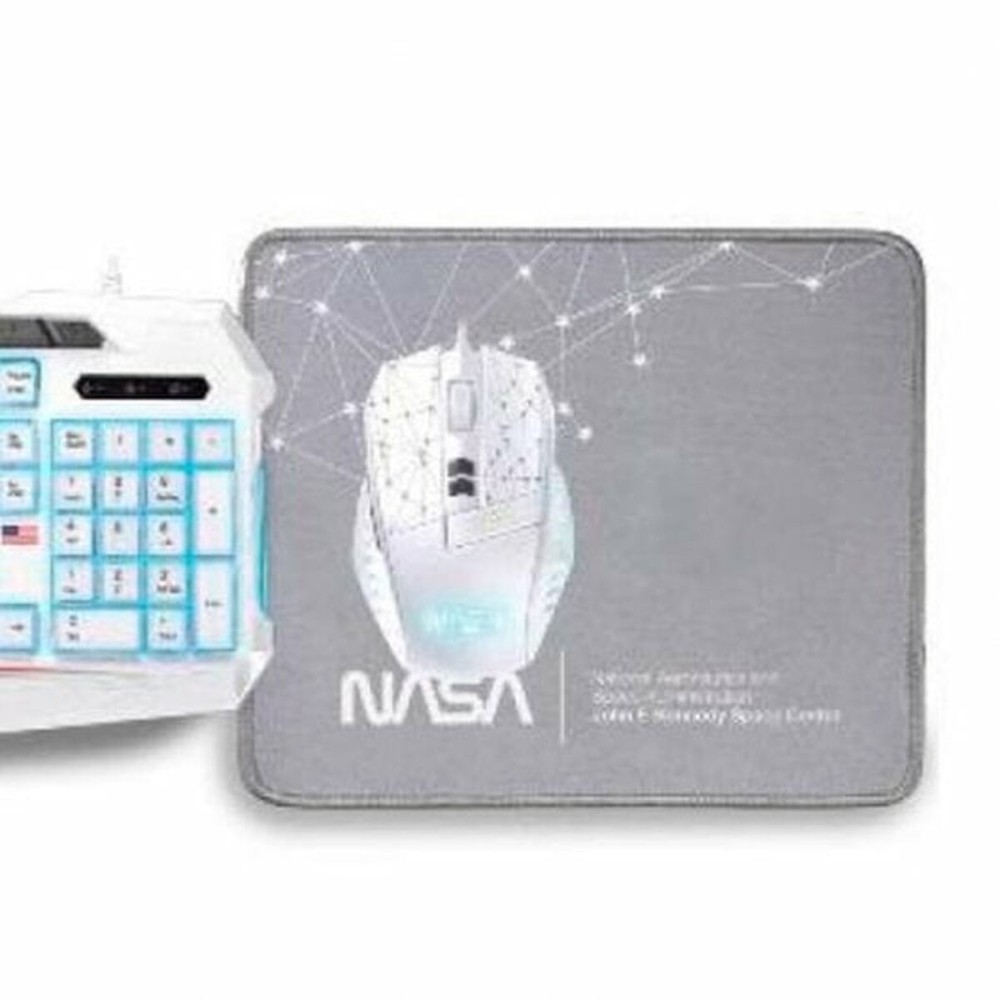 clavier et souris NASA ANDROMEDA4IN1-W Blanc Multicouleur Espagnol Qwerty