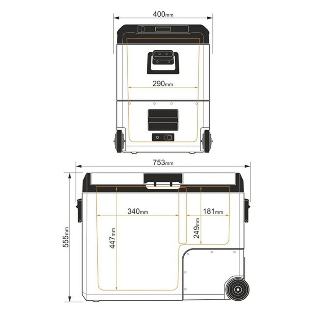 Mini Fridge Yolco TCX60 Black Sand 60 W 14 L 60 L 46 L