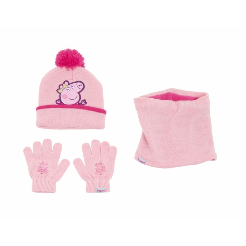 Bonnet, Gants et Echarpe Peppa Pig Cosy corner Rose