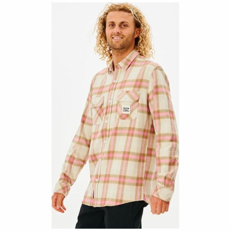 Men’s Long Sleeve Shirt Rip Curl Salt Walter Culture Beige