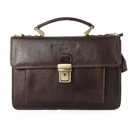 Damen Handtasche Maison Heritage EDMOND-MARRON-FONCE Braun 26 x 18 x 8 cm