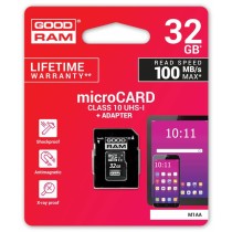 Micro SD Memory Card with Adaptor GoodRam M1AA-0320R12 32 GB UHS-I Class 10 100 Mb/s
