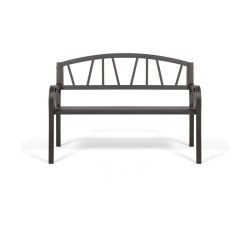 Bench with backrest Anthracite Iron (123 X 53 X 86 cm)