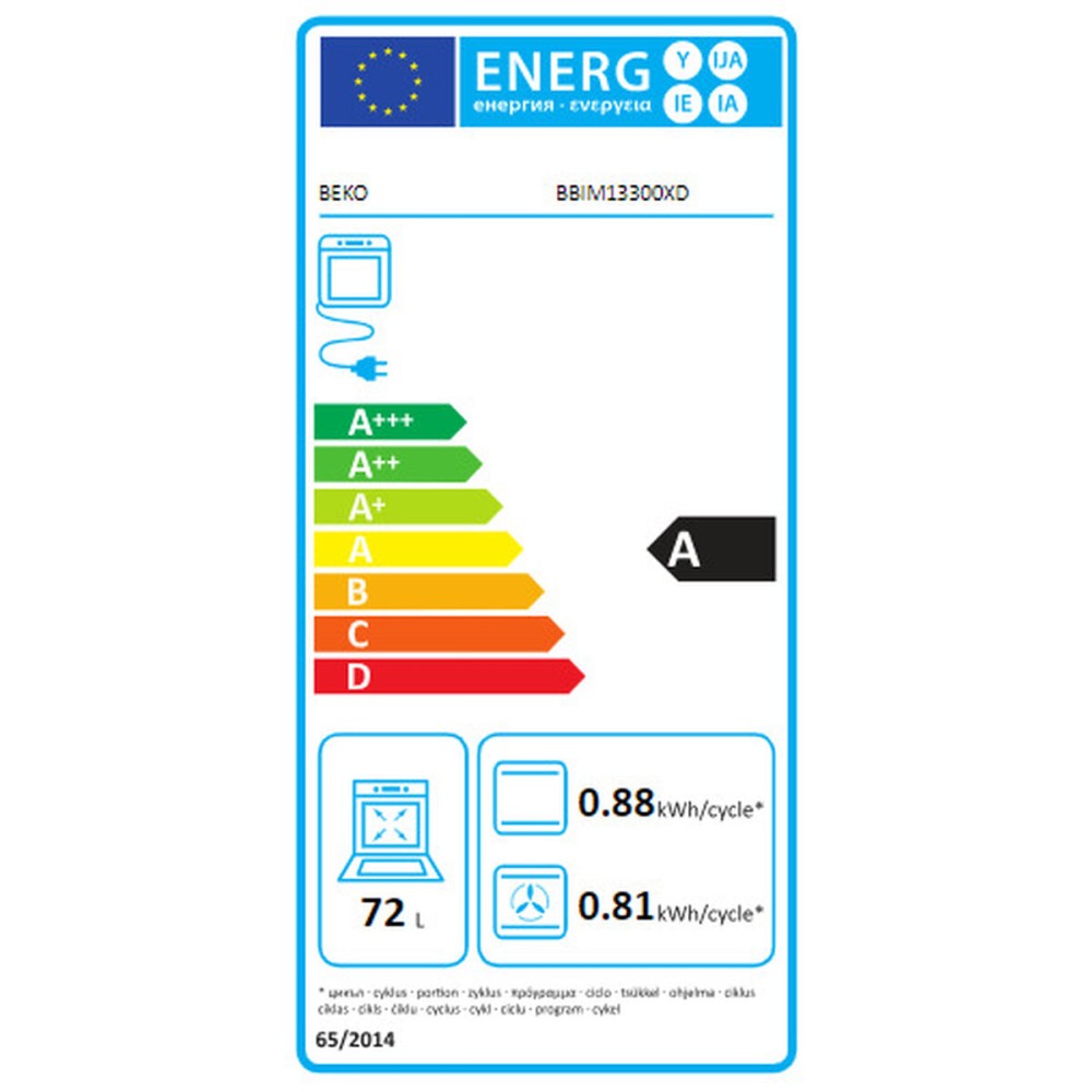 Multifunktionsherd BEKO BBIM13300XD 2500 W 80 L A Schwarz