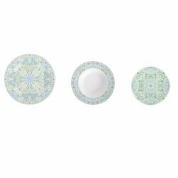 Geschirr-Set DKD Home Decor Blau grün blaue und grüne Farbtöne Porzellan Araber 18 Stücke