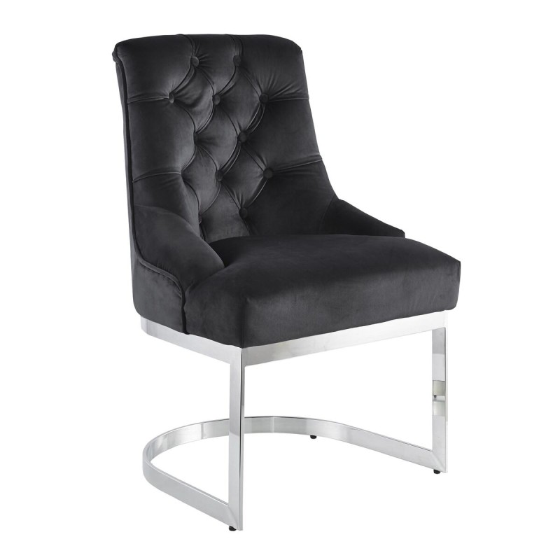 Chaise de Salle à Manger DKD Home Decor Noir Argenté 60 x 58 x 93 cm