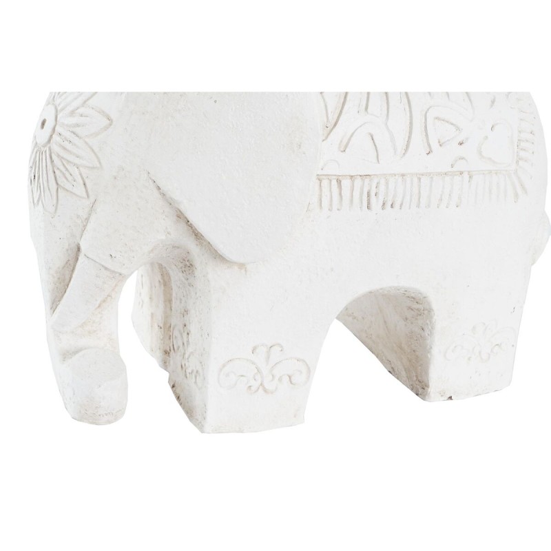 Decorative Figure DKD Home Decor Aged finish Elephant White Oriental Magnesium (40 x 23 x 56 cm)