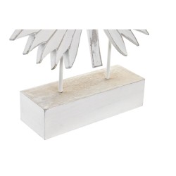 Figurine Décorative DKD Home Decor 36 x 7 x 46 cm Blanc Tropical Feuille d'une plante