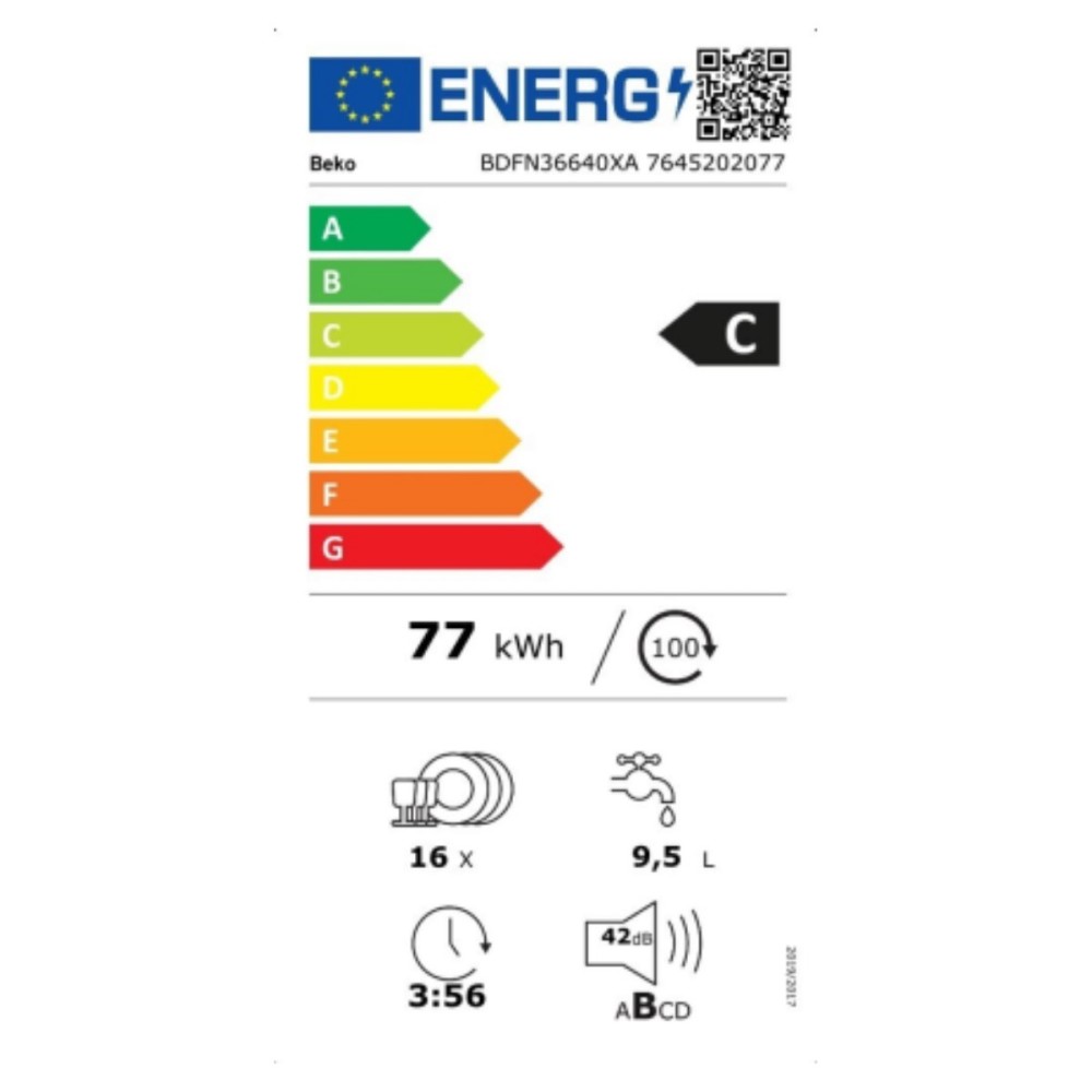 Lave-vaisselle BEKO BDFN36640XA Acier 60 cm