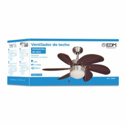 Ceiling Fan with Light EDM 33984 Aral Wengue nickel 50 W