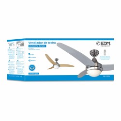 Ceiling Fan with Light EDM 33804 Egeo Silver 60 W