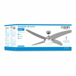 Ceiling Fan with Light EDM 33807 Caspio Silver 60 W