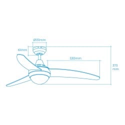 Ventilateur de Plafond avec Lumière EDM 33803 Egeo Blanc 60 W