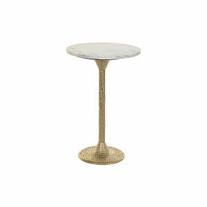 Small Side Table DKD Home Decor White Golden 40 x 40 x 61 cm
