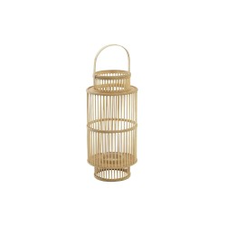 Bougeoir DKD Home Decor Verre Bambou (26 x 26 x 69 cm)