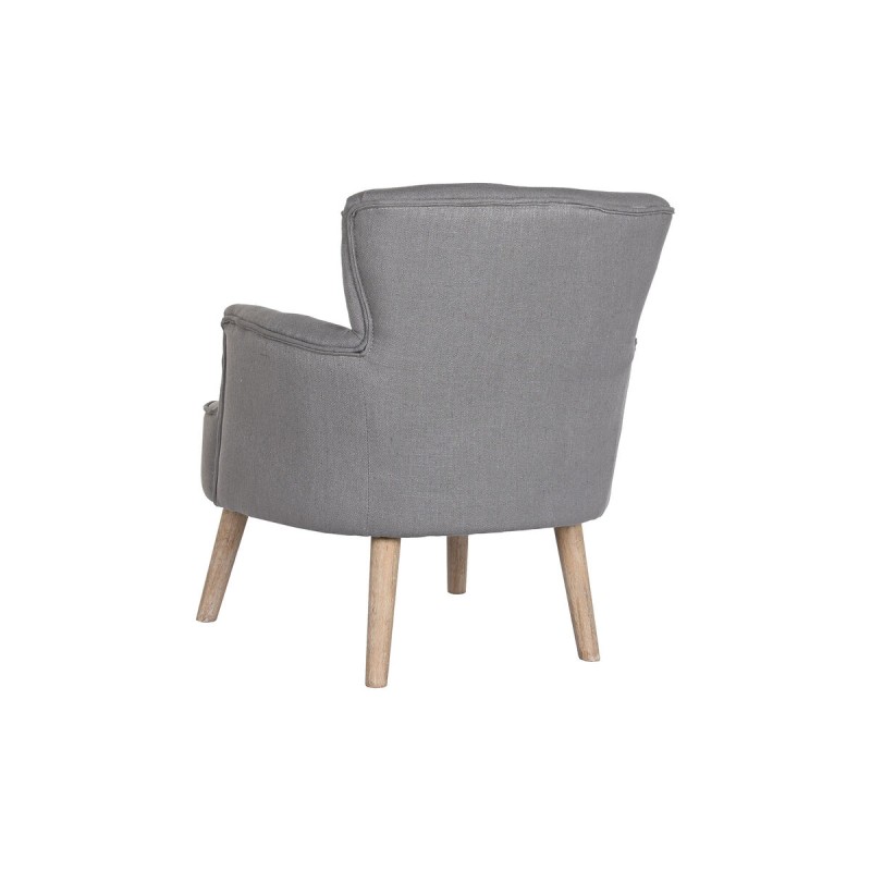 Fauteuil DKD Home Decor Sapin Polyester Gris foncé (66 x 70 x 88 cm)